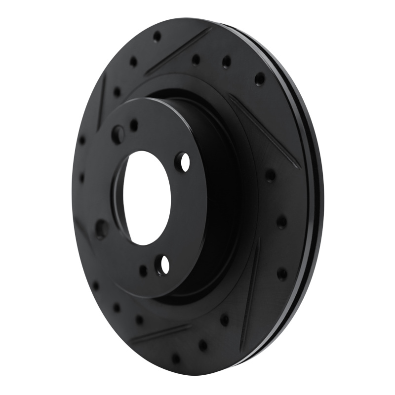 Dodge Attitude Brake Rotor (1) - Front Left - R1 Concepts - Drilled & Slotted - Black - `16-`25